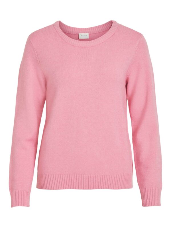 VIRIL O-NECK L/S KNIT TOP  PINK