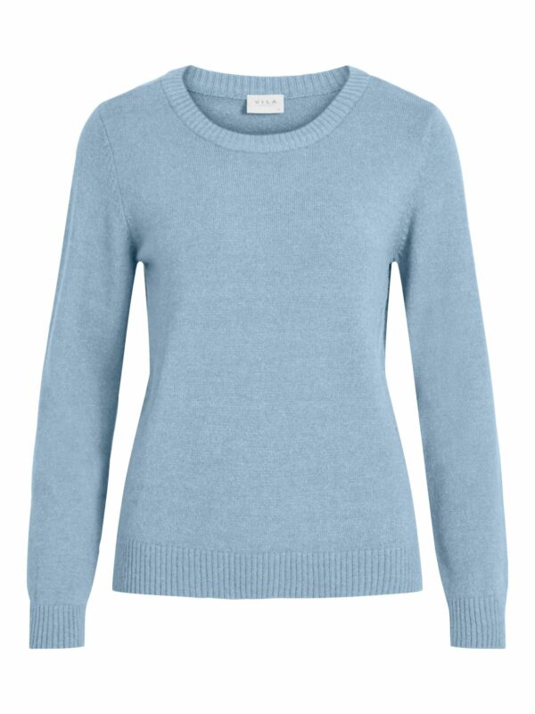VIRIL O-NECK L/S KNIT TOP  LYSBLÅ