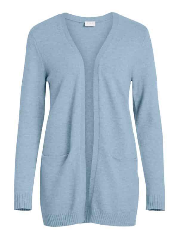 VIRIL OPEN L/S KNIT CARDIGAN LYSBLÅ