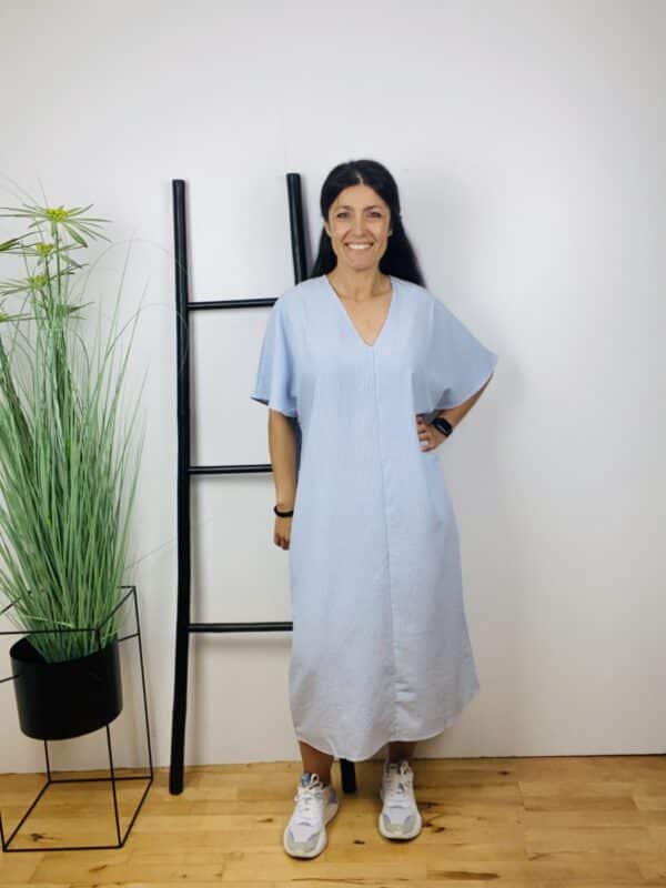 ONLBAILEY 3/4 OVERSIZED DRESS LYSEBLÅ