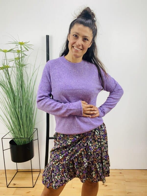 VMDOFFY LS O-NECK BLOUSE  HYACINTH/MELANGE - Image 2