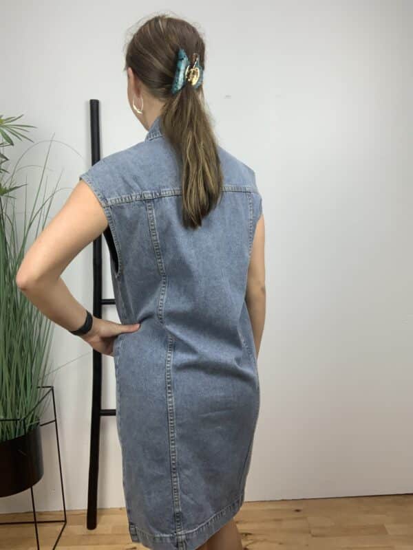 VIANITES VEST DRESS LIGHT BLUE DENIM - Image 4