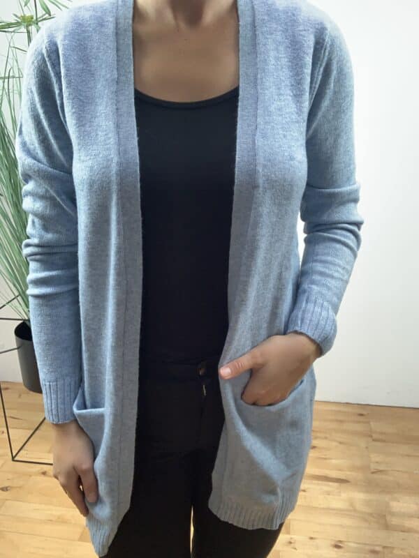 VIRIL OPEN L/S KNIT CARDIGAN CAPTAINS BLUE/MELANGE - Image 3