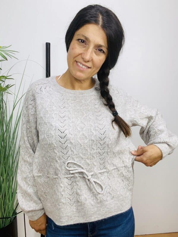 VICLEO STRING L/S KNIT TOP  NATURE - Image 5