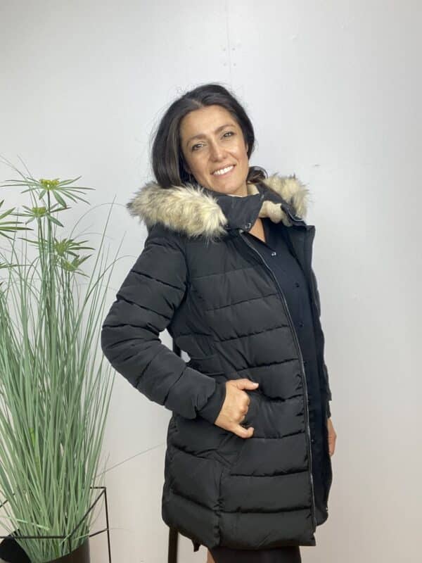 ONLCAMILLA HOOD FUR COAT SORT - Image 3
