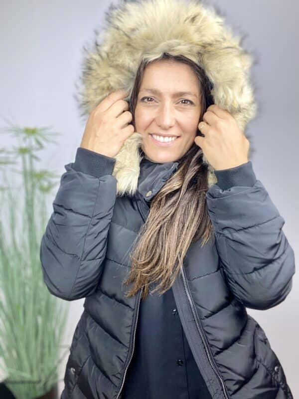 ONLCAMILLA HOOD FUR COAT SORT - Image 5