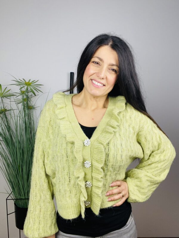 VMJULIE LS V-NECK CARDIGAN GRØN - Image 2