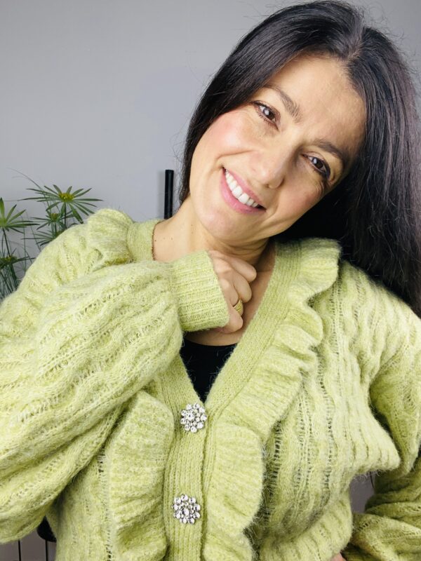VMJULIE LS V-NECK CARDIGAN GRØN - Image 3
