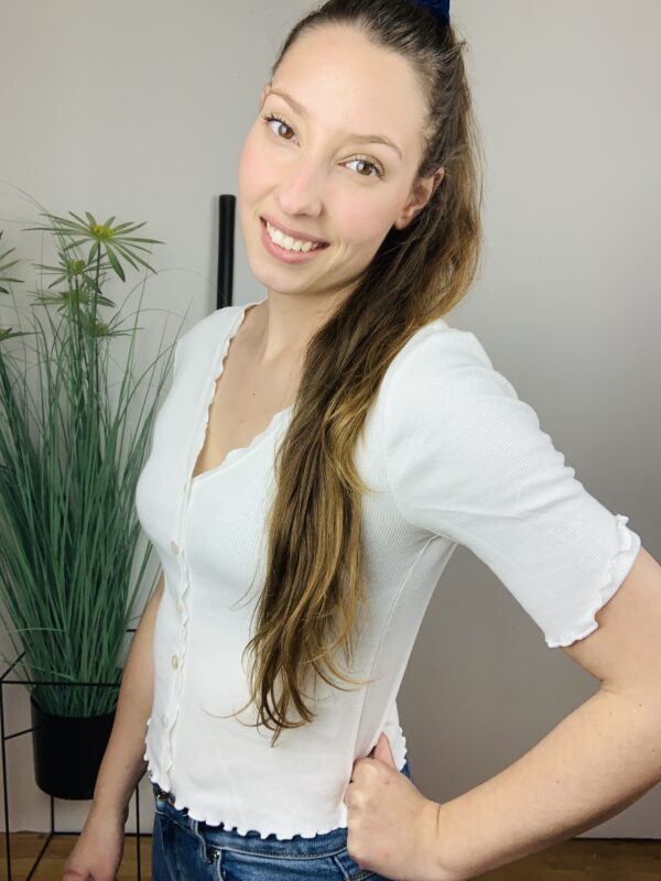 ONLLAILA S/S BUTTON TOP HVID - Image 2