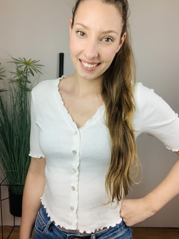 ONLLAILA S/S BUTTON TOP HVID - Image 3