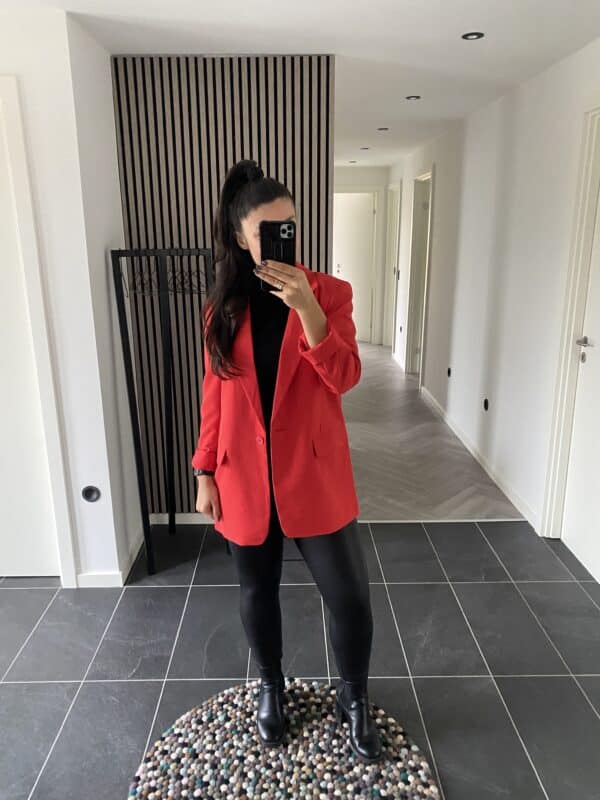 ONLLANA-BERRY L/S OVS BLAZER  HIGH RISK RED