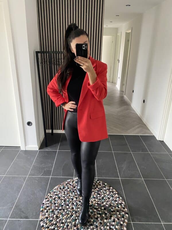 ONLLANA-BERRY L/S OVS BLAZER  HIGH RISK RED - Image 2