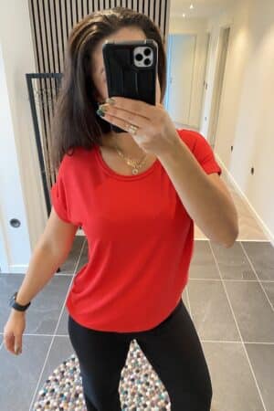 ONLMOSTER S/S O-NECK TOP NOOS  HIGH RISK RED