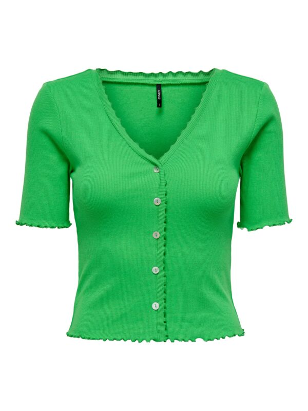 ONLLAILA S/S BUTTON TOP KELLY GREEN - Image 2