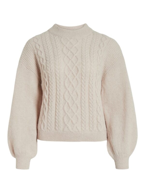 VICHINTI O-NECK CABLE KNIT TOP BIRCH - Image 7