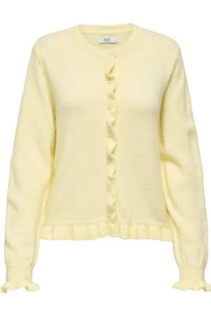 JDYLETTY L/S ON FRILL CARDIGAN YELLOW MELANGE