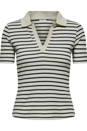 JDYROMA S/S POLO TOP TAPIOCA
