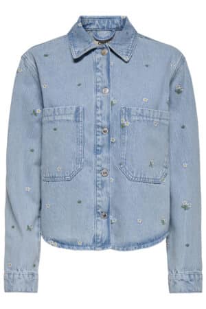 ONLCASSIE EMB LS OVS DNM SHIRT LIGHT BLUE DENIM