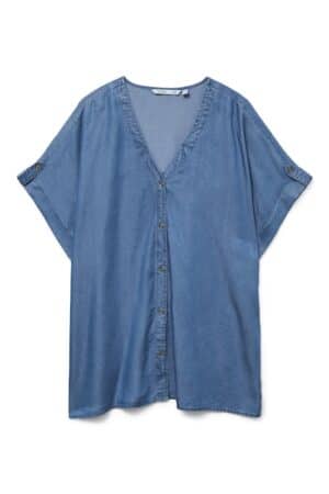 VMCFLEUR SS TENCEL SHIRT MEDIUM BLUE DENIM