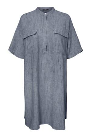VMLINE 2/4 LINEN STRIPE TUNIC  NAVY BLAZER