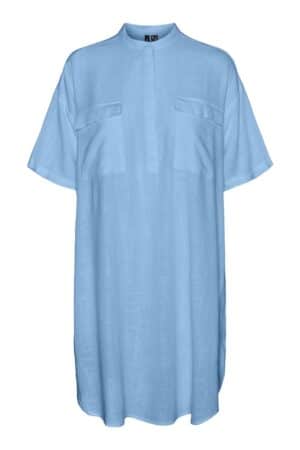 VMLINE 2/4 LINEN MIX TUNIC CASHMERE BLUE