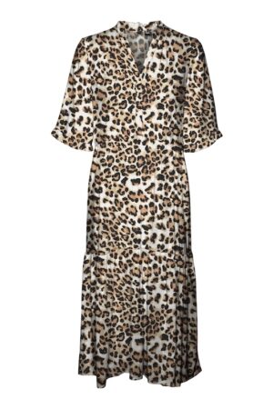 EVEASY JOY 2/4 FRL CALF DRESS LEO