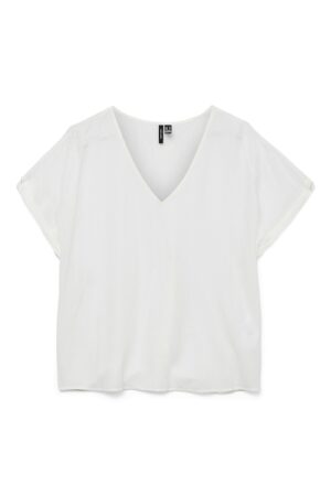 VMGABBI SS V-NECK TOP SNOW WHITE