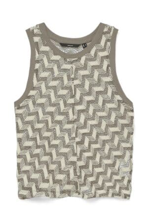 VMTIKKA SL CROCHET TOP  SILVER MINK/CLOUD DANCER