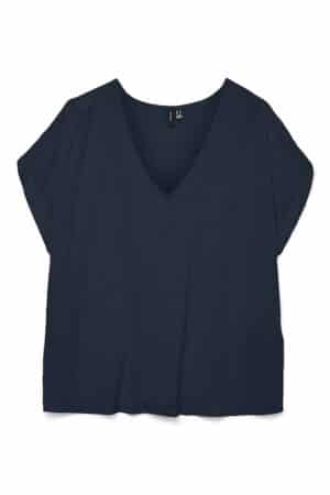 VMGABBI SS V-NECK TOP NAVY BLAZER