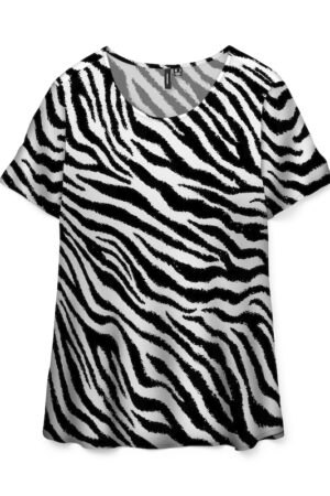 VMEASY JOY S/S TOP WVN GA ZEBRA