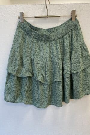 ONL30 BERYL SHORT REFFLE SKIRT BALSAM GREEN/TONAL FLOW