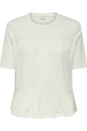 JDYPOULA S/S PEARL TOP HVID