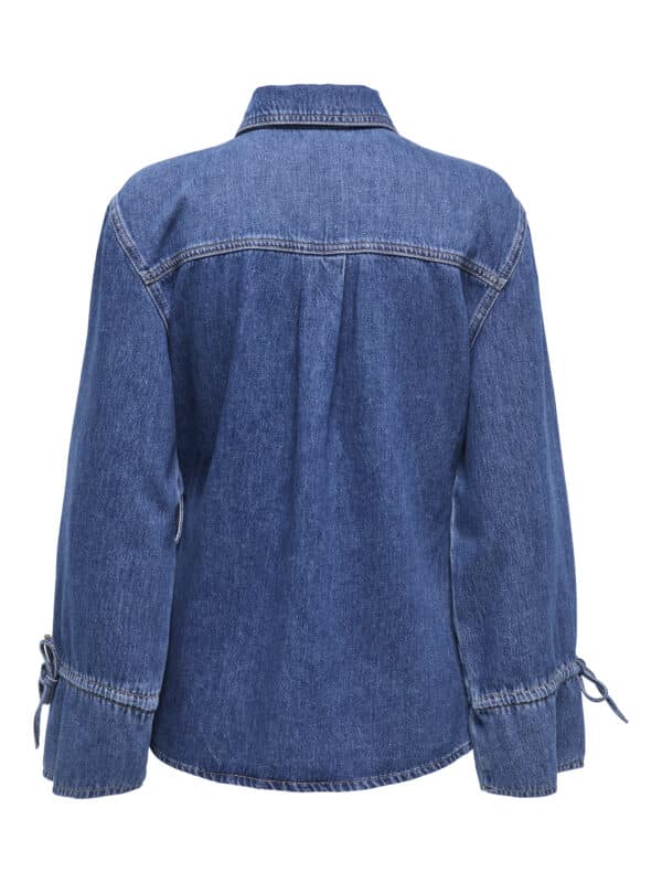 ONLSMILLA LS ASYM SHIRT DNM  MEDIUM BLUE DENIM - Image 3