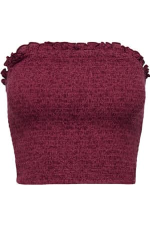 ONL30 BERYL SL SMOCK TUBE TOP EARTH RED/TONAL FLOW