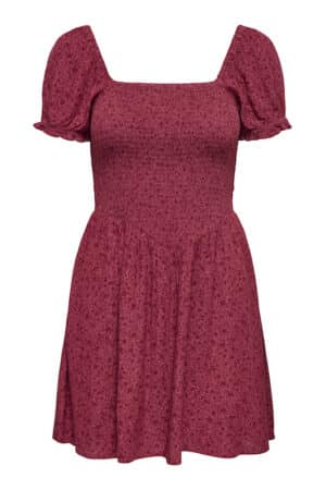 ONL30 BERYL S/S SHORT SMOCK DR EARTH RED/TONAL FLOW