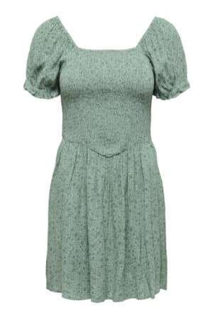 ONL30 BERYL S/S SHORT SMOCK DR BALSAM GREEN/TONAL FLOW