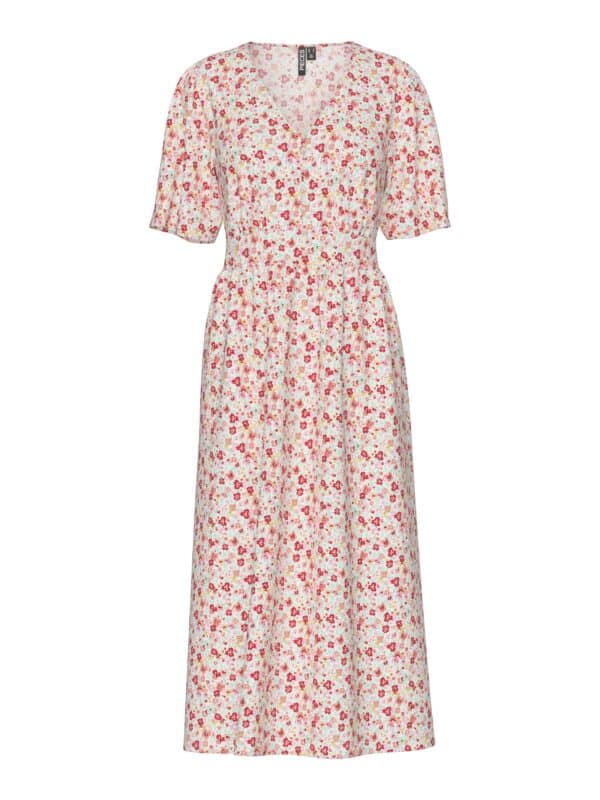 PCTALA SS MIDI DRESS  CLOUD DANCER/MULTI FLOWER