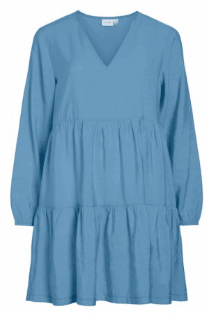 VINOPA L/S V-NECK DRESS BLISSFUL BLUE