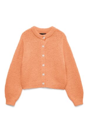 VMWILO LS O-NECK CARDIGAN EXP CANTALOUPE