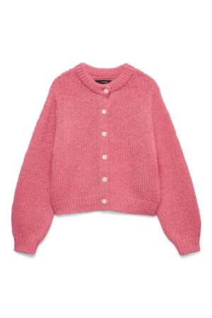 VMWILO LS O-NECK CARDIGAN EXP PINK