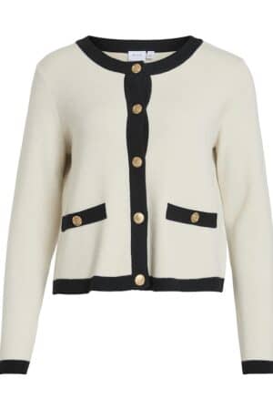 VICASSIE L/S TWILL KNIT BLACK/CREAM
