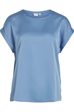 VIELLETTE S/S SATIN TOP BLISSFUL BLUE