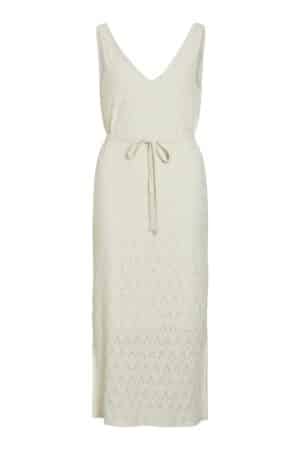 VIAMALINA V-NECK S/L MIDI DRES BIRCH