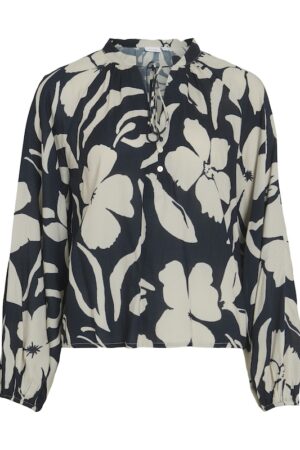 VIHERLA L/S TOP  NAVY BLAZER/BIRCH PRIN