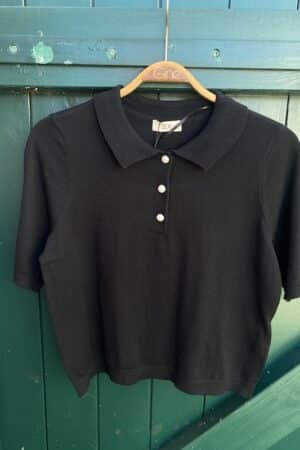JDYBODIL S/S COLLAR PULLOVEER BLACK