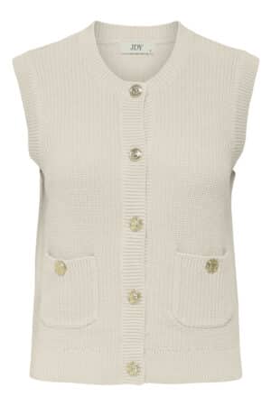 JDYSTELLA S/L O-NECK VEST KNT  WHITECAP GRAY