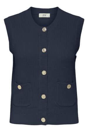 JDYSTELLA S/L O-NECK VEST KNT  TOTAL ECLIPSE