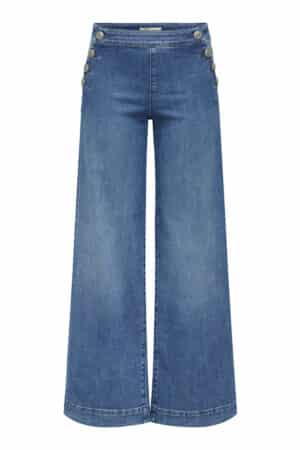 ONLMADISON HW BUTTON WIDE  MEDIUM BLUE DENIM
