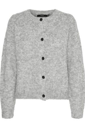 VMNOVAH L/S O-NECK BUTTON CARD MEDIUM GREY MELANGE