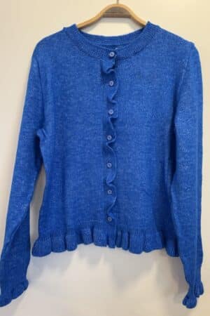 JDYLETTY L/S ON FRILL CARDIGAN SKYDIVER/ MELANGE